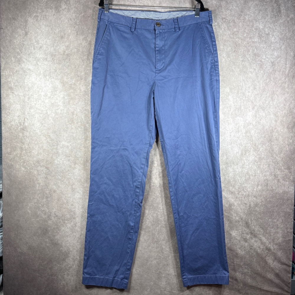 Brooks Brothers Chino Pants Mens Size 36x34 Blue Clark Fit Stretch Cotton Casual